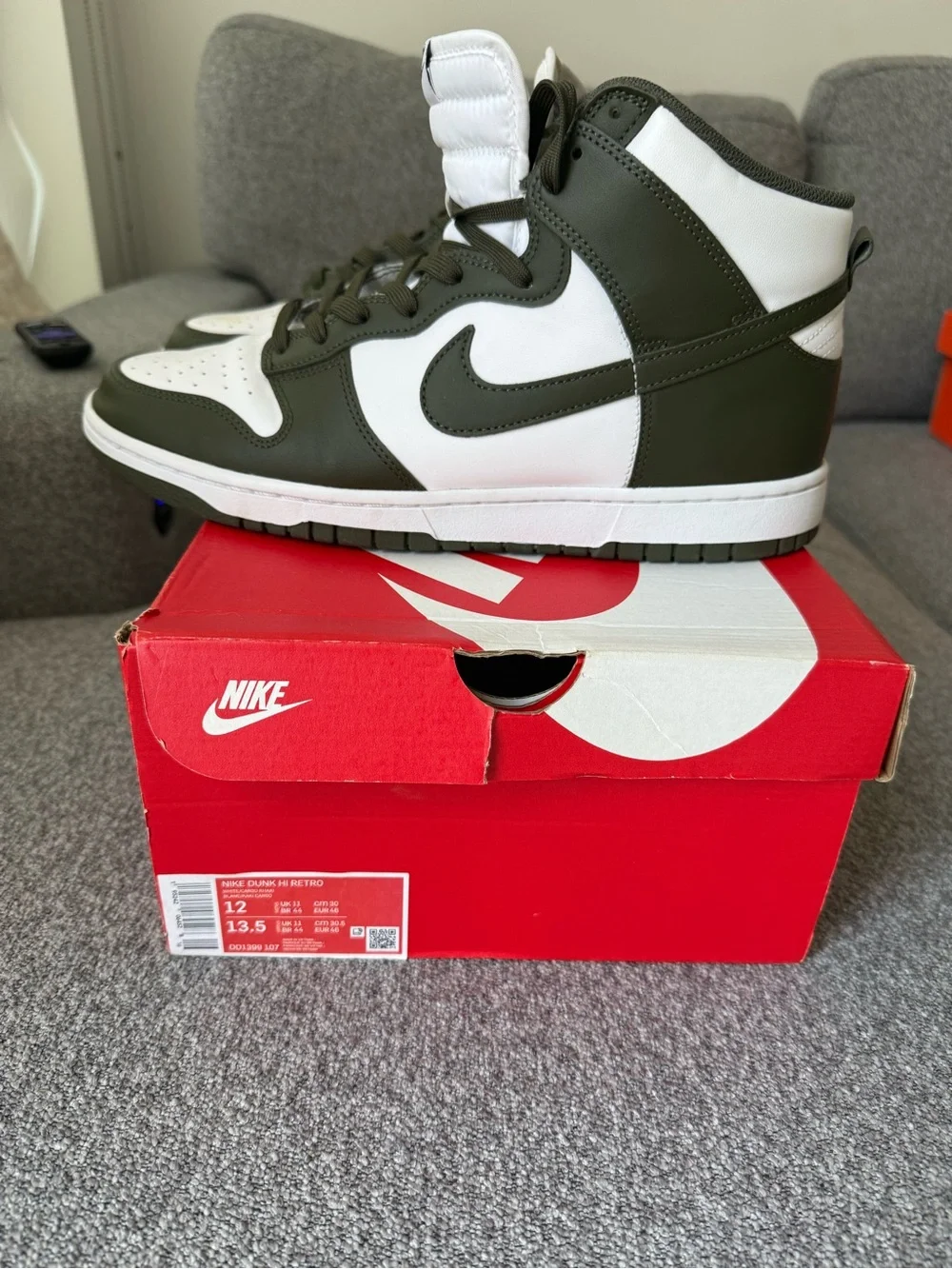 Nike Dunk Hi Retro White/Cargo Khaki